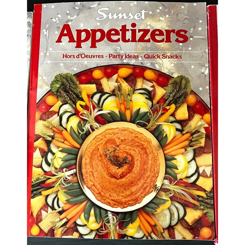 3 Vtg 90s Sunset Cookbooks Illustrated Paperback General Meats Appetizer Recipes